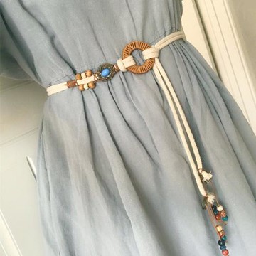 百搭手工編織腰帶女細配裙子復古防過敏連衣裙漢服配飾裝飾腰繩