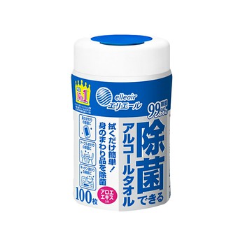 日本大王elleair 家庭清潔除菌酒精濕紙巾補充包(蘆薈配方) 1桶(100抽)｜瘋加碼★滿額再享折扣