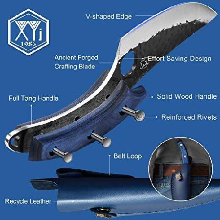 XYJ FULL TANG Inch Stainless Steel Boning Knife Chef Fishing Knives Carry Leather Sheath Outdoor Cooking Knives Meat Butcher Knife For Camping Kitch