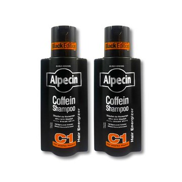(2瓶超值組)德國Alpecin-強健髮根控油不含矽靈咖啡因洗髮露250ml/瓶-C1黑色經典(90周年限定,舒涼護髮洗髮精,男士調理油性髮洗淨頭皮)