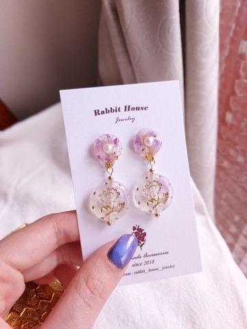 復古鈕扣雛菊耳環