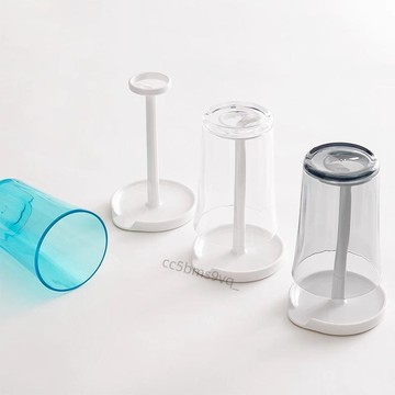 【台灣熱賣】 帶瀝水架 漱口杯套裝 日式刷牙 口杯帶收納架子 置地瀝水杯架 KM.5054 量大價優