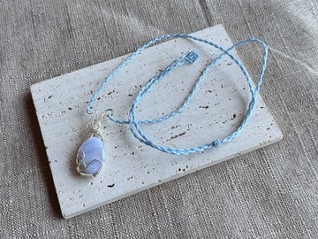 230612 wire wrapping 藍紋瑪瑙 銅線 繞線 吊墮