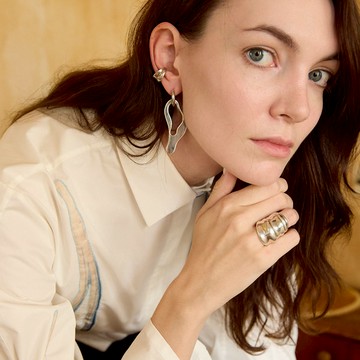 巴黎 Sapias GAMME 流金耳環（單支） 銀