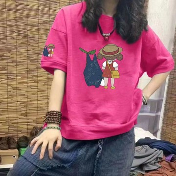 台灣出貨 純棉t恤 可愛女裝 oversize  短袖t恤女  夏天短袖 大尺碼短袖 大尺碼上衣 情侶短袖 t恤女 上衣