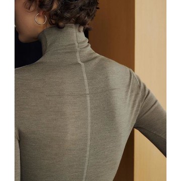 高領毛衣打底衫女秋冬高級感長袖大衣內搭修身羊毛針織衫緊身上衣