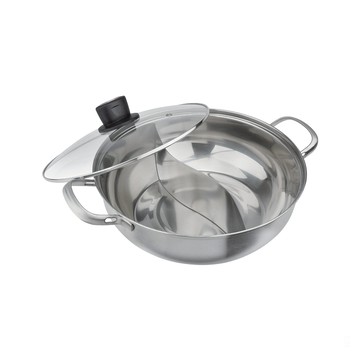 CLARE 可蕾爾 晶鑽304不鏽鋼鴛鴦鍋附蓋 28cm-Leidea樂德兒