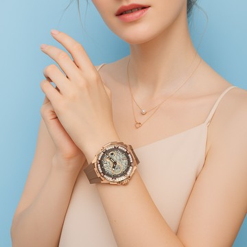 【NSQUARE】蛇后系列 日本機芯 鑲嵌 施華洛世奇水鑽 蟒蛇紋 自動 機械 腕錶 L0472-N48.8