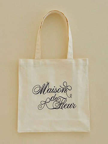 草寫品牌標誌刺繡方形手提托特包(08000915600) - Maison de FLEUR