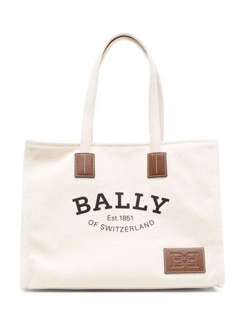 Bally - logo-print tote bag - women - Fabric - One Size - Neutrals
