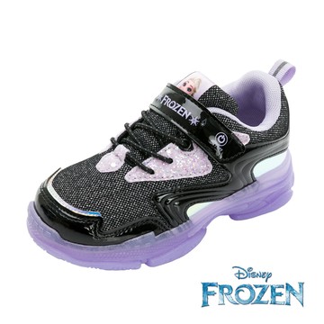 【Disney 迪士尼】冰雪奇緣 童電燈運動鞋-黑紫/FOKX41640