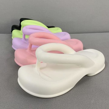 簡約人字拖女夏季外穿網紅時尚厚底增高踩屎感沙灘防滑夾趾涼拖鞋