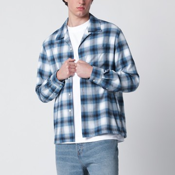 Blue gradient check shirt