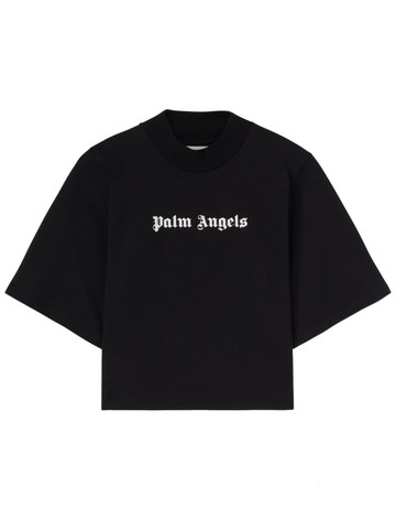 Palm Angels - Classic Logo cotton crop top - women - Cotton - S - Black