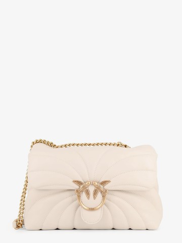 Matelassé leather shoulder bag with love birds buckle - PINKO - gender_Woman