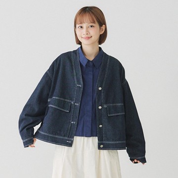【Simply Yours】牛仔V領外套 藍F
