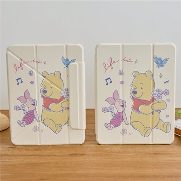 【TOYSELECT】Disney經典-春暖花開強悍磁吸iPad三折/Y折保護殼