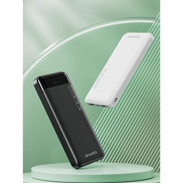 awei用維P37K超薄便攜充電寶雙USB雙向快充帶電量顯示方形可登機