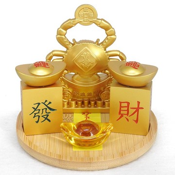 【吉祥開運坊】財位銅擺件 招偏財聖品【八方來財 橫財大將軍 蟹將軍 招偏財發財組合】開光 擇日