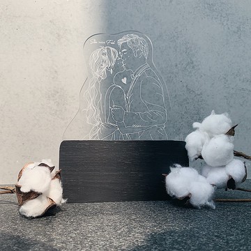 【專屬客製化 | 工業風黑木紋夜燈拾光機 】::禮物|情人|時鐘