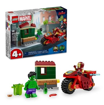 磚星球〡 76287 漫威系列 鋼鐵人機車與浩克 Iron Man with Bike and The Hulk