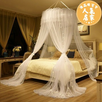 蚊帳 圓頂蚊帳 吊頂蚊帳 2019新款圓頂蚊帳1.5米吊頂式1.8m家用1.2床公主風免安裝加密加厚