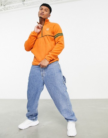 Sergio Tacchini half zip fleece with logo in orange