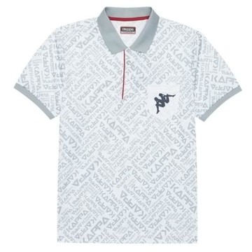 KAPPA義大利型男吸濕排汗速乾短袖 彩色排汗POLO衫 白 321848W001