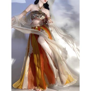 敦煌飛天漢服女異域風情演出舞蹈服裝西域風情舞姬古裝影樓拍攝