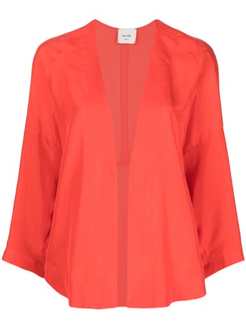 Alysi - transparent silk blouse - women - Silk - 40 - Pink