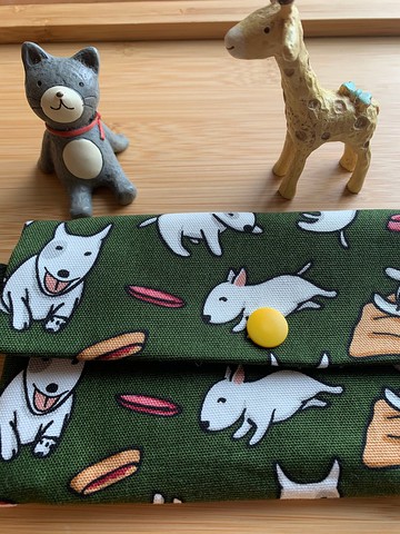 家有小Q犬萬用隨身小包 ~軍綠 零錢包.卡夾.皮夾.上班識別證夾