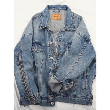 2025春秋冬新款韓版寬松大碼百搭牛仔外套女拉鏈長袖牛仔衣潮ins