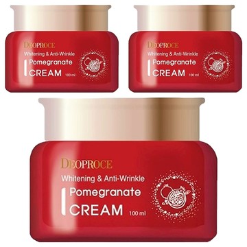 DEOPROCE 迪普詩 紅石榴嫩白保濕精華霜 Whitening & Anti-Wrinkle Pomegranate Cream  100ml  3瓶