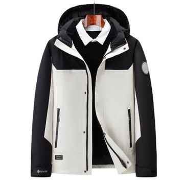 【米蘭精品】現貨+預購 頂級真羽絨外套90%鴨絨羽絨衣秋冬外套上衣大碼休閒男裝-連帽戶外撞色中長2色74mt19