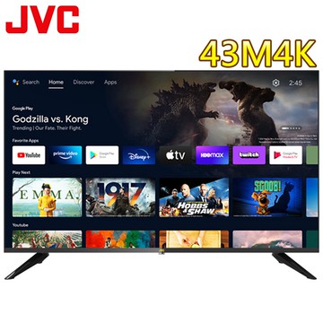JVC 43吋Google認證4K HDR連網液晶顯示器(43M4K)送基本安裝
