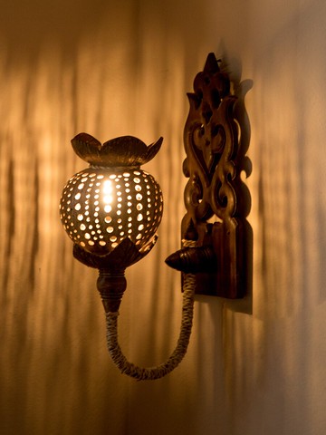 泰國椰殼裝飾臥室床頭壁燈東南亞風格民宿客棧會所樓梯過道墻壁燈