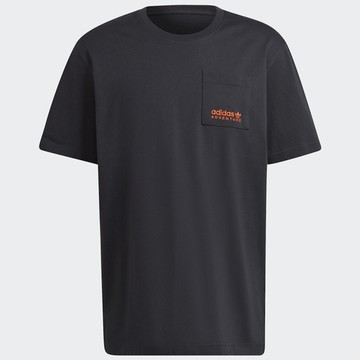 Adidas 男裝 短袖上衣 T恤 胸前口袋 密碼圖 黑【運動世界】HF4795
