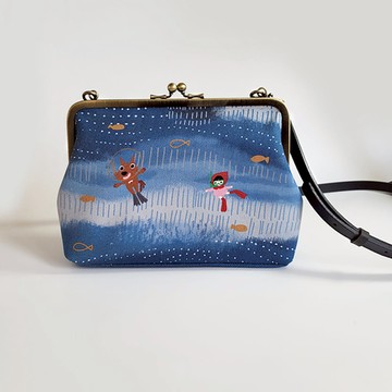 BOING｜插畫口金包/仕女包 - 夏日潛水之旅 (深藍) BO-20401B