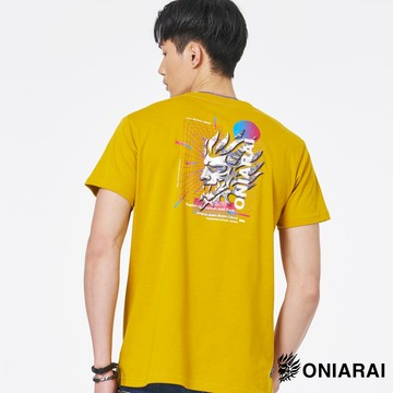 BLUE WAY 鬼洗 ONIARAI - 男款 賽博龐克幻境鬼頭短TEE(黃)