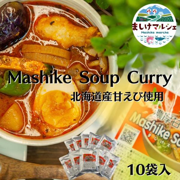 北海道産 甘えび 出汁 使用 濃厚 スープカレー 10袋セット レトルト 甘えび 海老 えび カレー Mashike Soup Curry お得セット