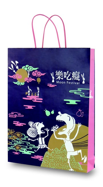 【清倉優惠量】手提袋/ 樂吃癡 32*8*44 / 300個【APP滿額下單10%點數(單一帳號最高1000點)】4/30止