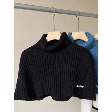 新款百搭女士脖套秋冬季純色高領護頸披肩高級感斗篷保暖裝飾圍脖