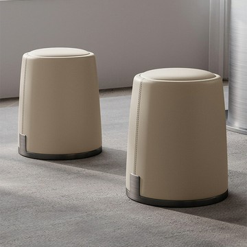 輕奢極簡茶凳簡約現代皮凳小戶型矮凳子客廳沙發凳梳妝換鞋凳圓凳 雙11全館免運