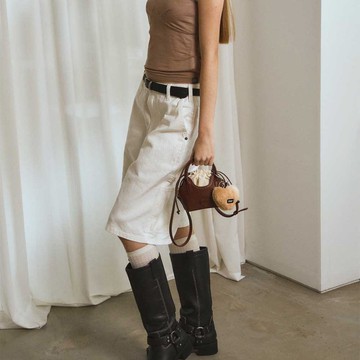 韓國製 MUR Maree Mini手袋/單肩包/手提袋 Dark Brown