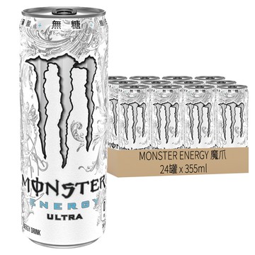 MONSTER ENERGY 魔爪 超越能量碳酸飲料 355mL 24罐 零糖低熱量 含維生素B群、人參和牛磺酸