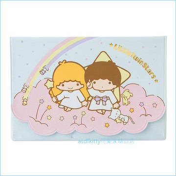 asdfkitty可愛家☆雙子星雲朵存摺收納夾-可放存摺.卡片.證件...等-日本正版商品