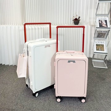 前置開口鋁鎂合金寬拉桿箱男女旅行箱子20寸登機多功能商務行李箱