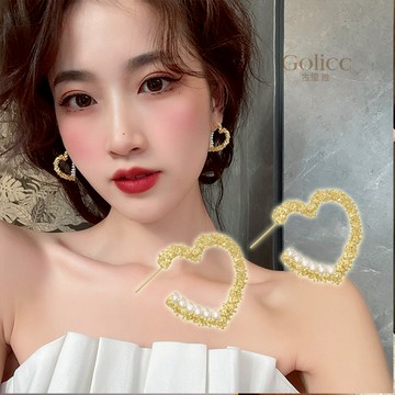 【Gulicc 】古莉可 耳環 金心閃耀珍珠耳環
