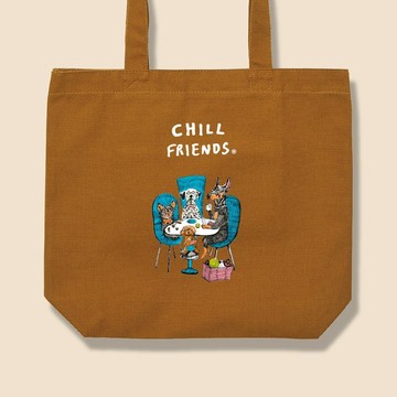 CHILL FRIENDS_狗狗聚會 / 帆布托特包