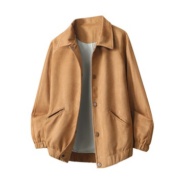 麂皮絨夾克時尚簡約男士飛行員外套爆款外套帥氣百搭落肩寬松秋款鑫弘-錦衣華服